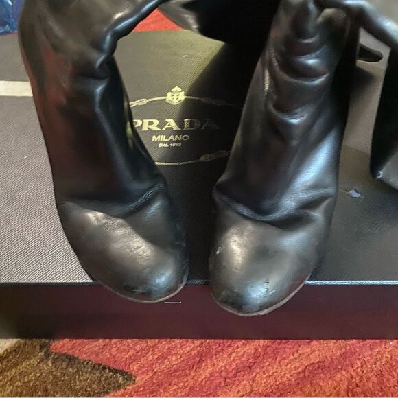 Authentic Prada Leather High Boots Size 39 - Picture 2 of 12